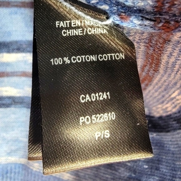 LE 31 X SIMONS Henley Sweater Men's Sz Small Blue Aztec Knit Grunge Soft Cotton - Picture 7 of 13